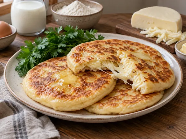 Хачапури с сыром на сковороде — готовое блюдо