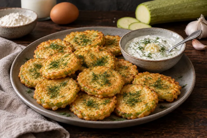 Кабачки в кляре: закуска с укропом