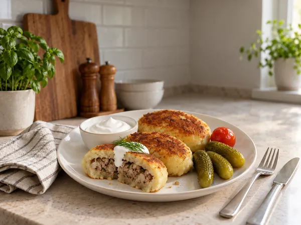 Картофельные зразы с мясом — готовое блюдо