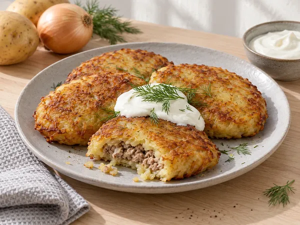 Колдуны картофельные с мясом — готовое блюдо