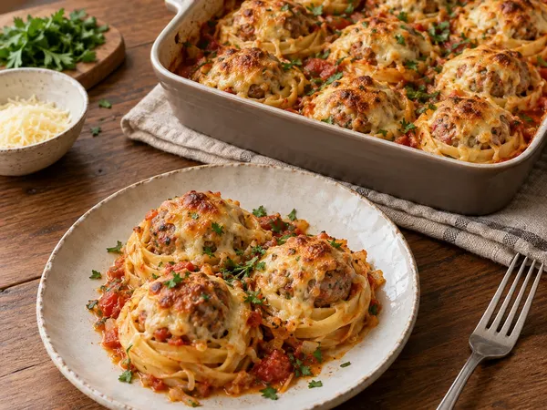 Макаронные гнёзда с фаршем и сыром — готовое блюдо
