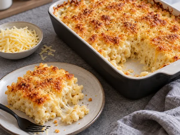Макароны с сыром запечённые — готовое блюдо