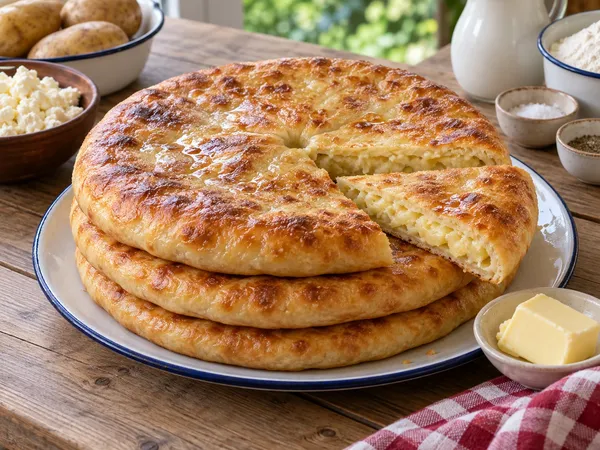 Осетинские пироги с сыром и картошкой — готовое блюдо