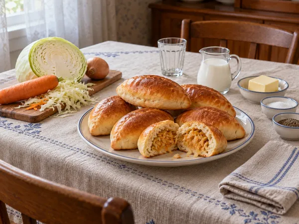 Пирожки с капустой в духовке — готовое блюдо