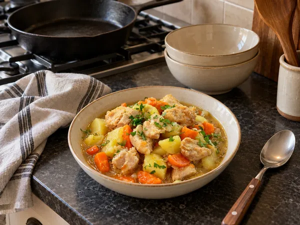 Рагу из курицы и картофеля — готовое блюдо