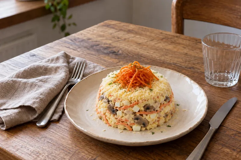 Салат с курицей и корейской морковкой: праздничная порция
