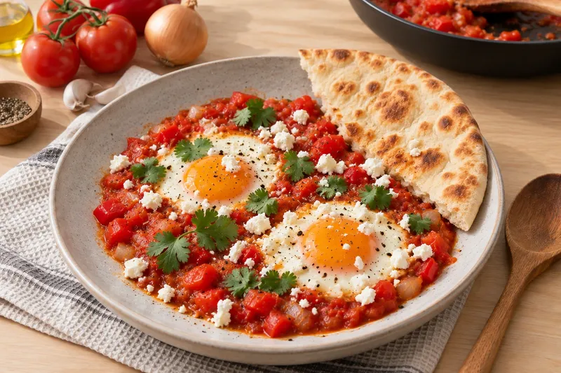 Шакшука: с брынзой и лепёшкой
