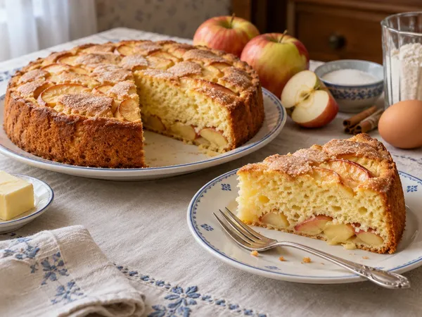 Шарлотка с яблоками — готовое блюдо