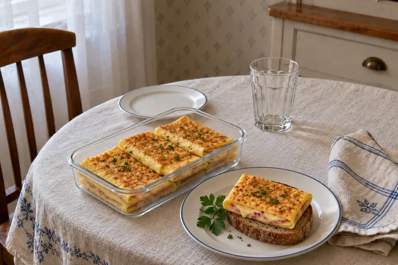 Яичные конвертики с сыром и ветчиной: с собой на работу